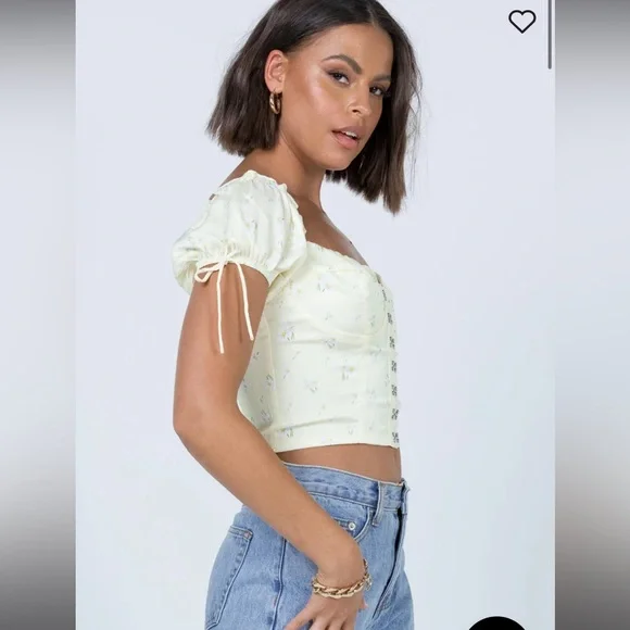 PRINCESS POLLY ALLYSON TOP YELLOW - Picture 4 of 11